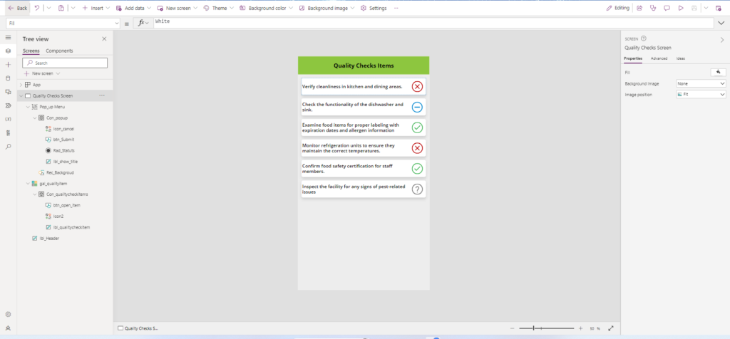 Final Result Perform Modal Dialogs in Power Apps for Quality Checks