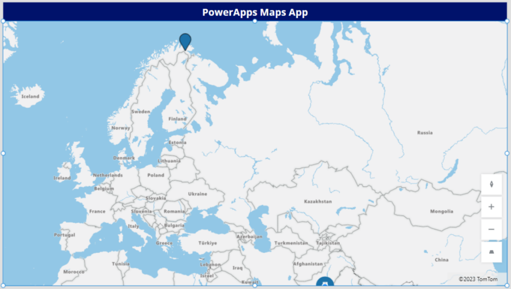 Placing the Pins to Identify Locations or to Display our Present Location in our Map in PowerApps step2