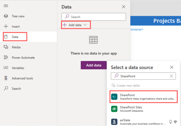 Connecting the data source with Canvas app to perform Hyperlink Column the Patch Function in Power Apps