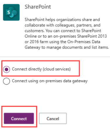 Establish a connection to a SharePoint site to perform Hyperlink Column the Patch Function in Power Apps