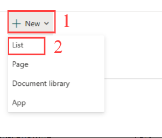 Navigating to ‘New’ and choosing the ‘List’ option to perform Hyperlink Column the Patch Function in Power Apps