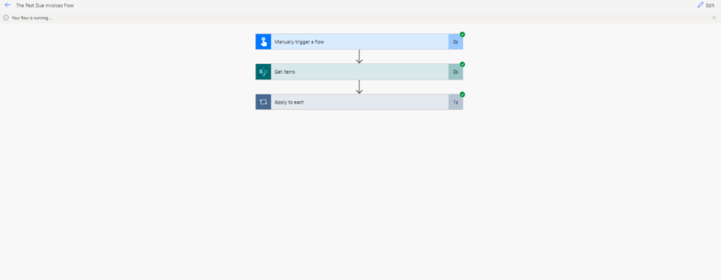 Power Automate flow completing in 9 seconds, showcasing parallel processing efficiency