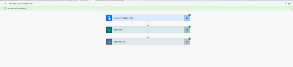 Power Automate flow finishing in 2 seconds, showcasing efficient parallel task processing